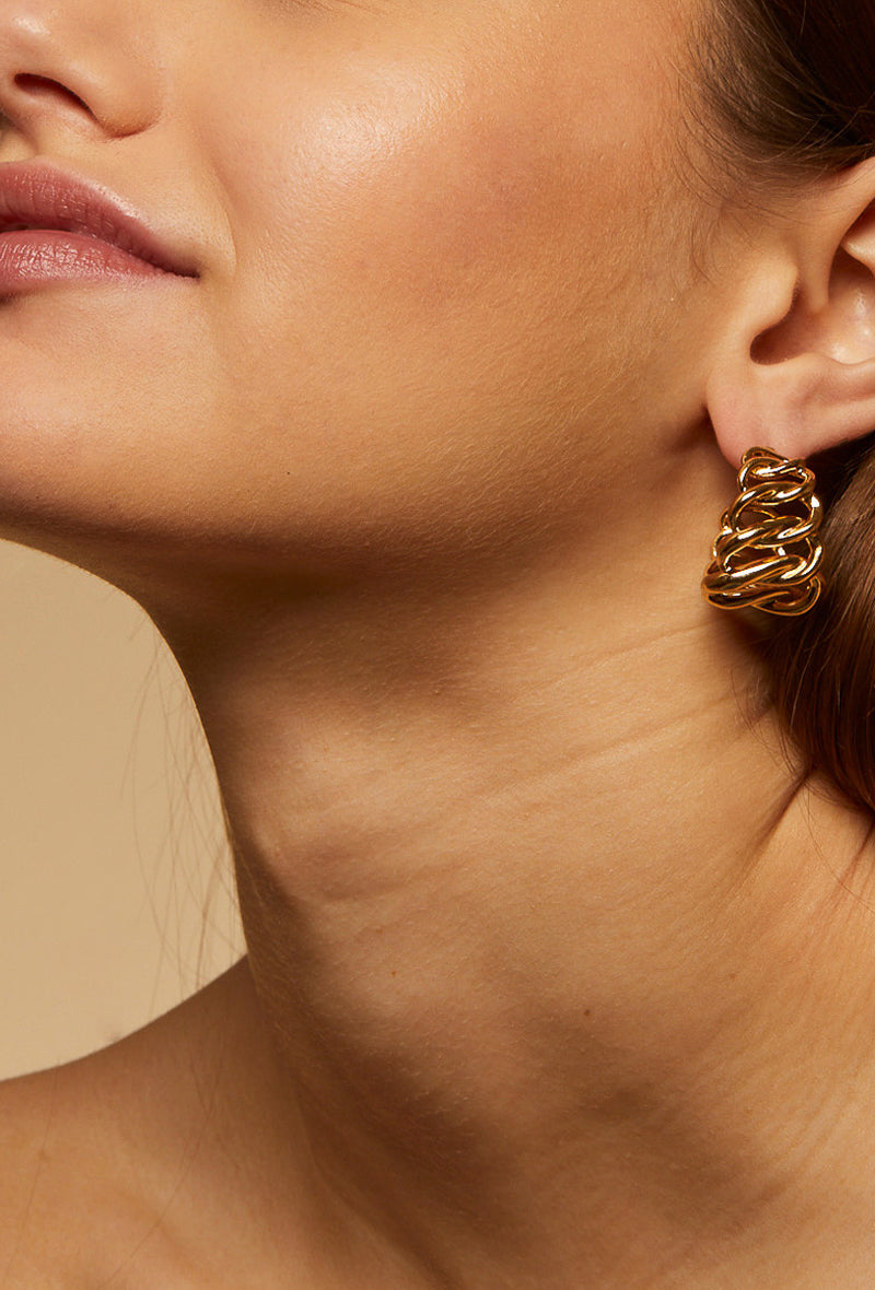 Bronx Hoop Earrings Gold