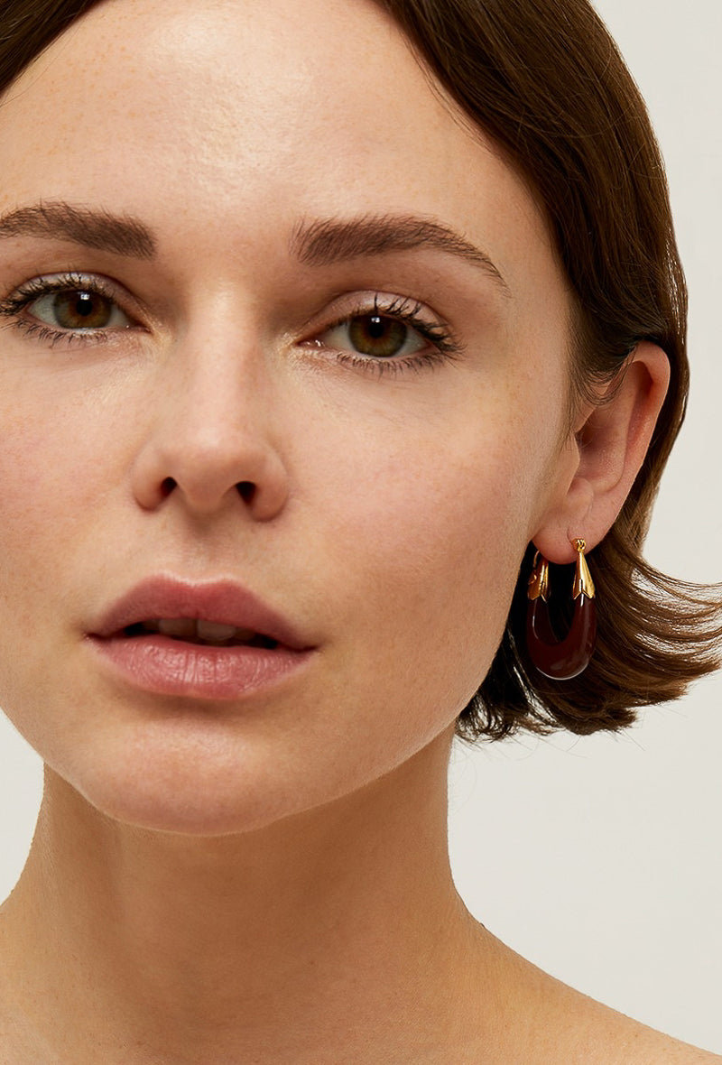Ecume Hoop Earrings Purple Vino