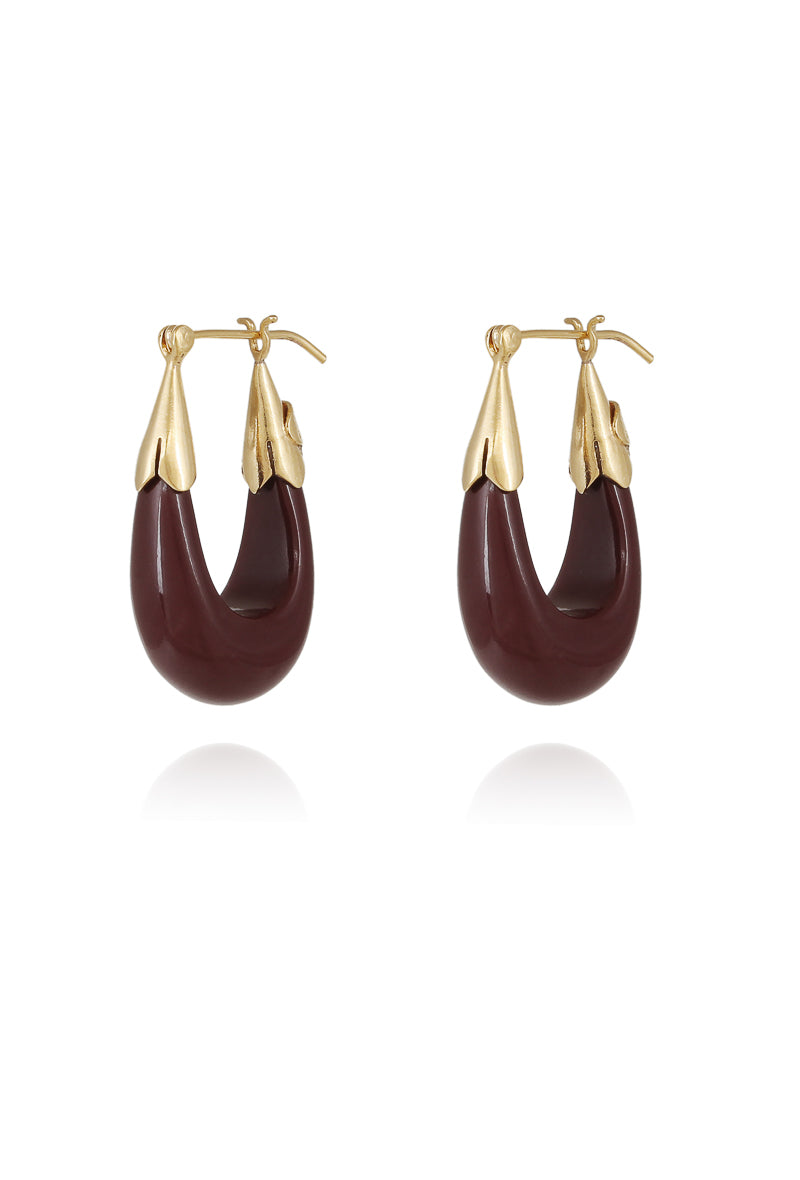 Ecume Hoop Earrings Purple Vino