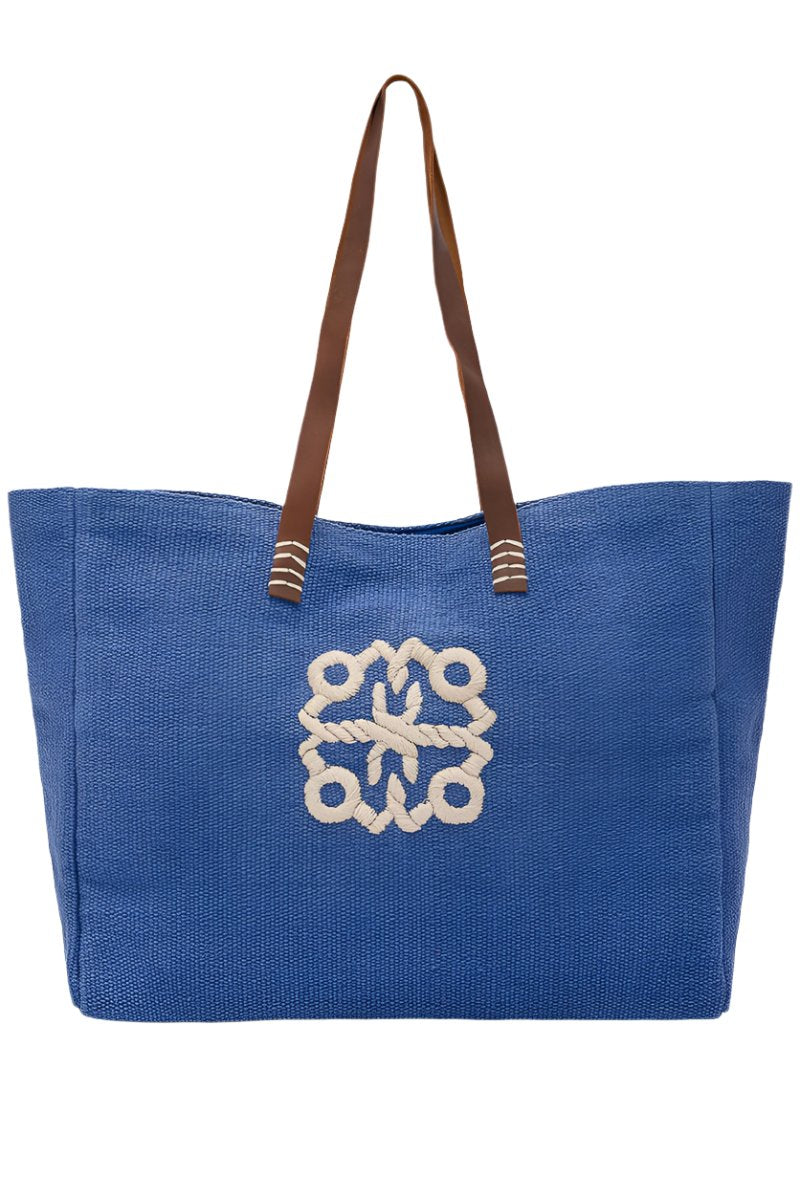 Paraguan Embroidered Canvas Bag Blue
