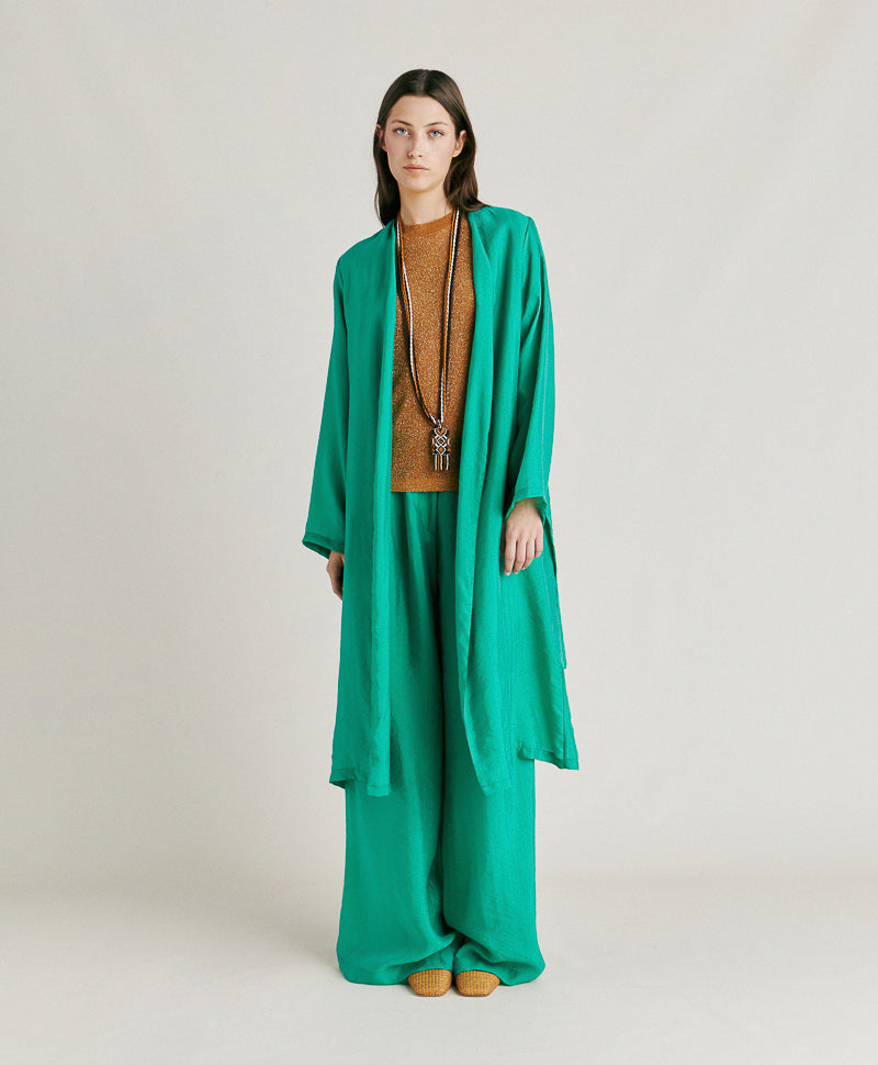Patrice Jacquard Cupro Wide Leg Trousers