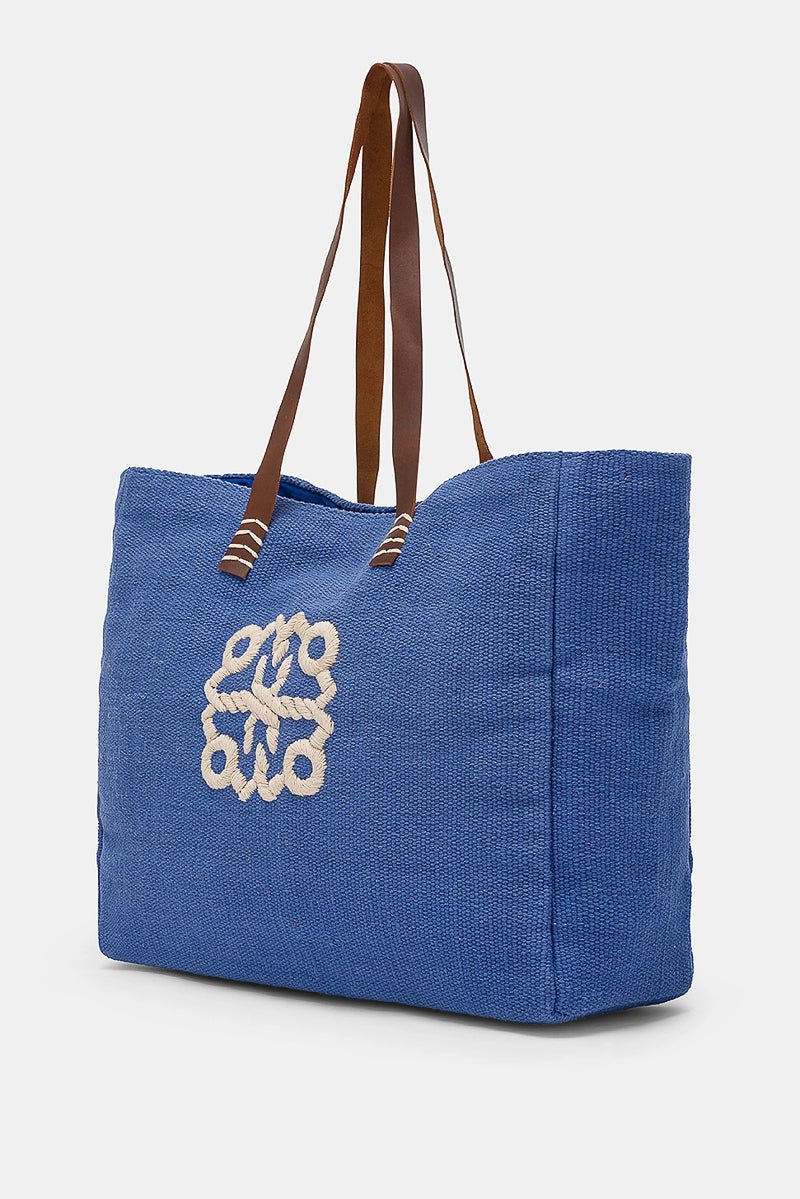 Paraguan Embroidered Canvas Bag Blue