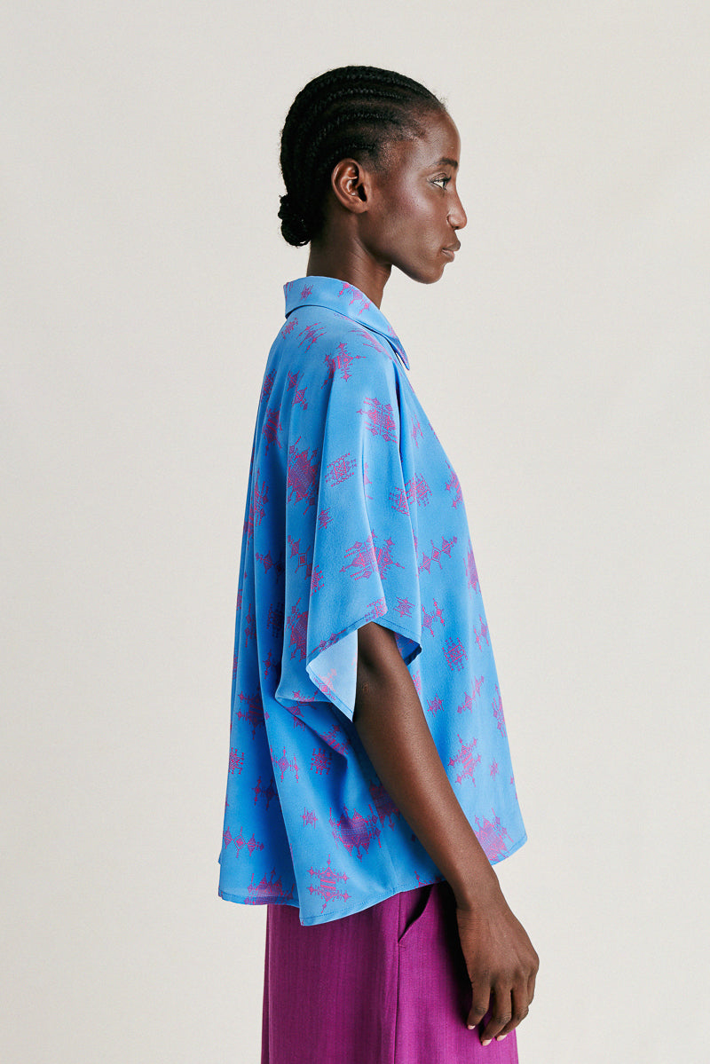 Brooklyn Printed Crepe Silk Shirt