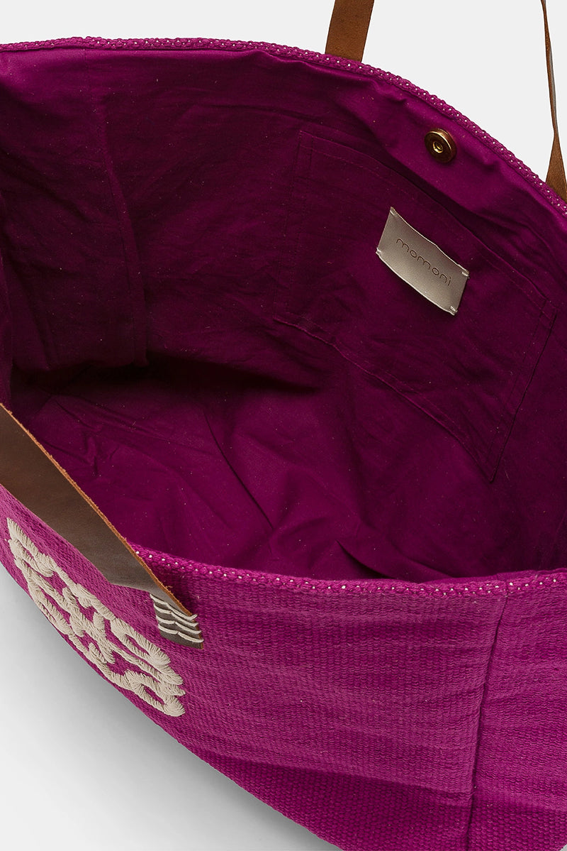 Paraguan Embroidered Canvas Bag Purple