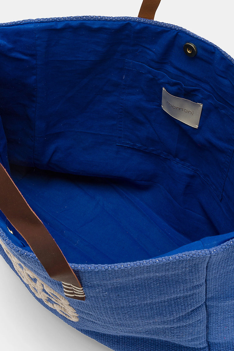 Paraguan Embroidered Canvas Bag Blue