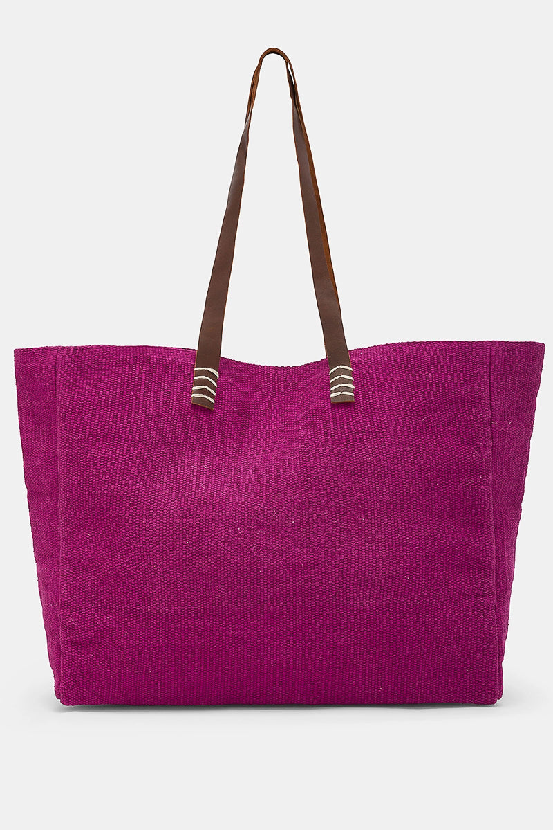Paraguan Embroidered Canvas Bag Purple
