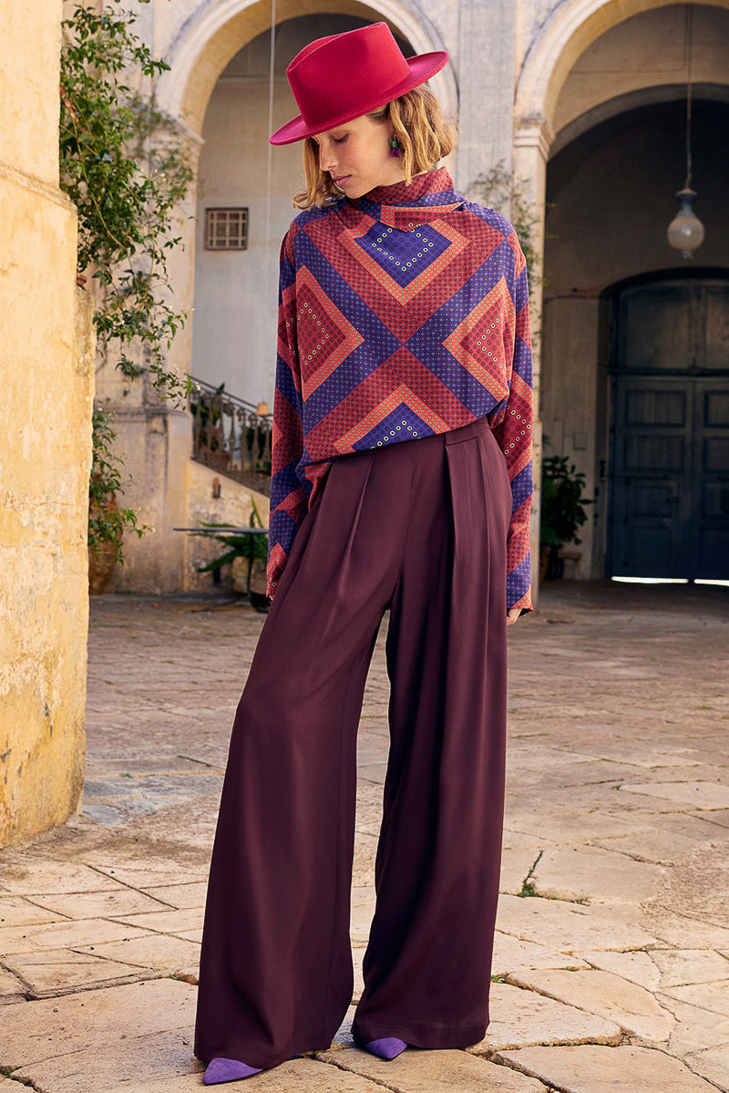 Jeremy Blouse in Printed Crepe Silk
