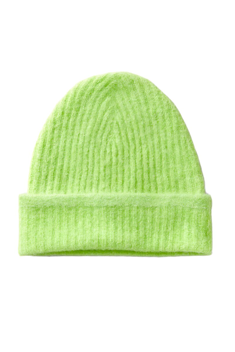 Zigolo Alpaca Beanie in Acid Green