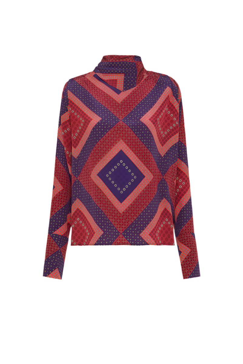 Jeremy Blouse in Printed Crepe Silk
