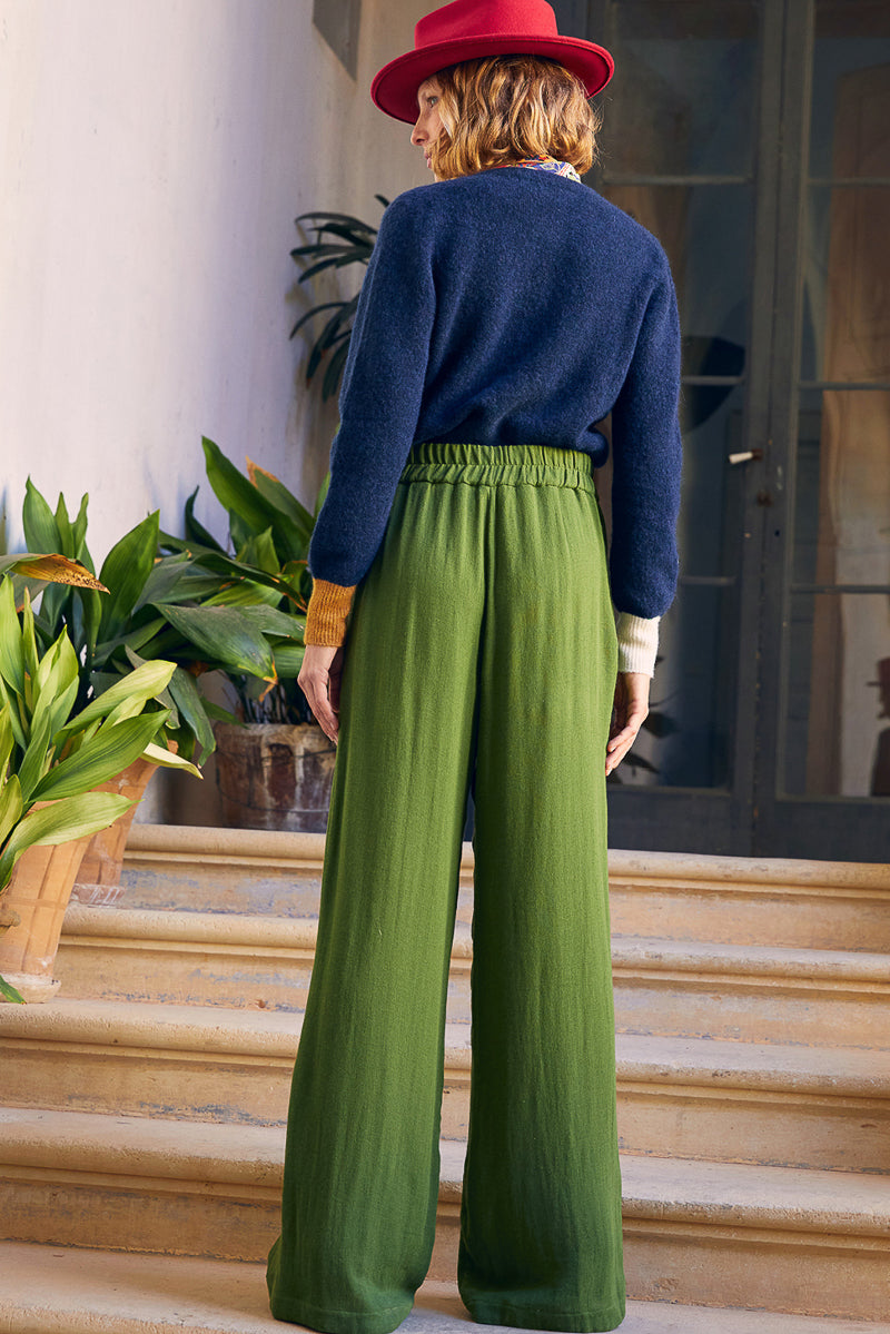 Baccarat Pant in Double Wool Viscose Gauze