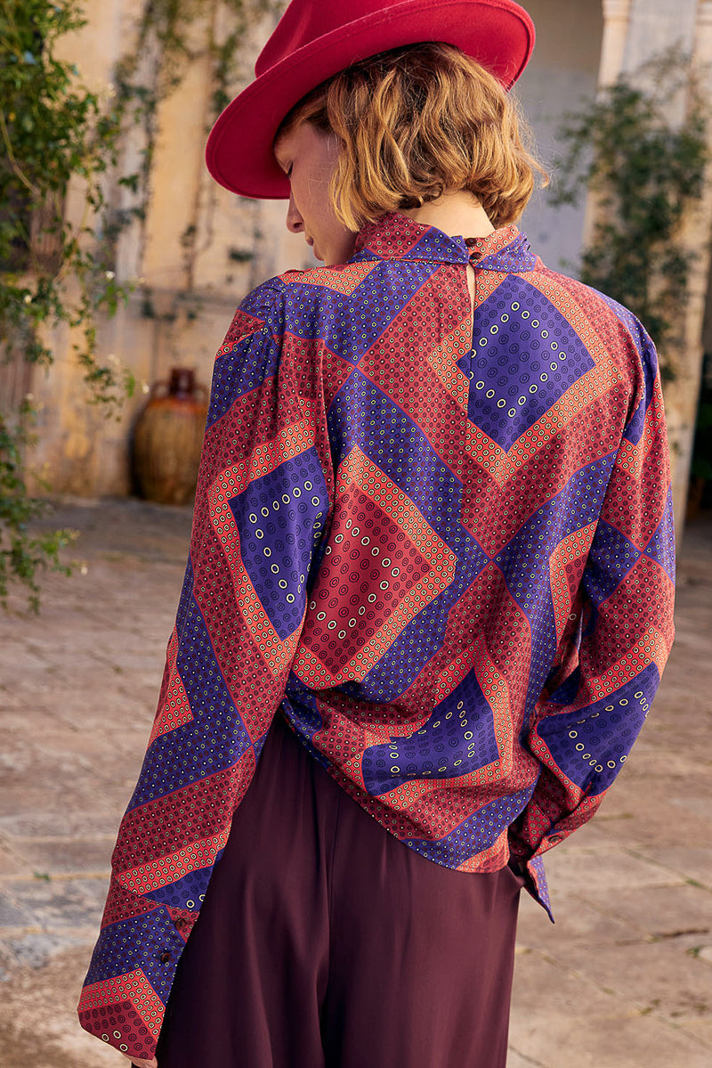 Jeremy Blouse in Printed Crepe Silk