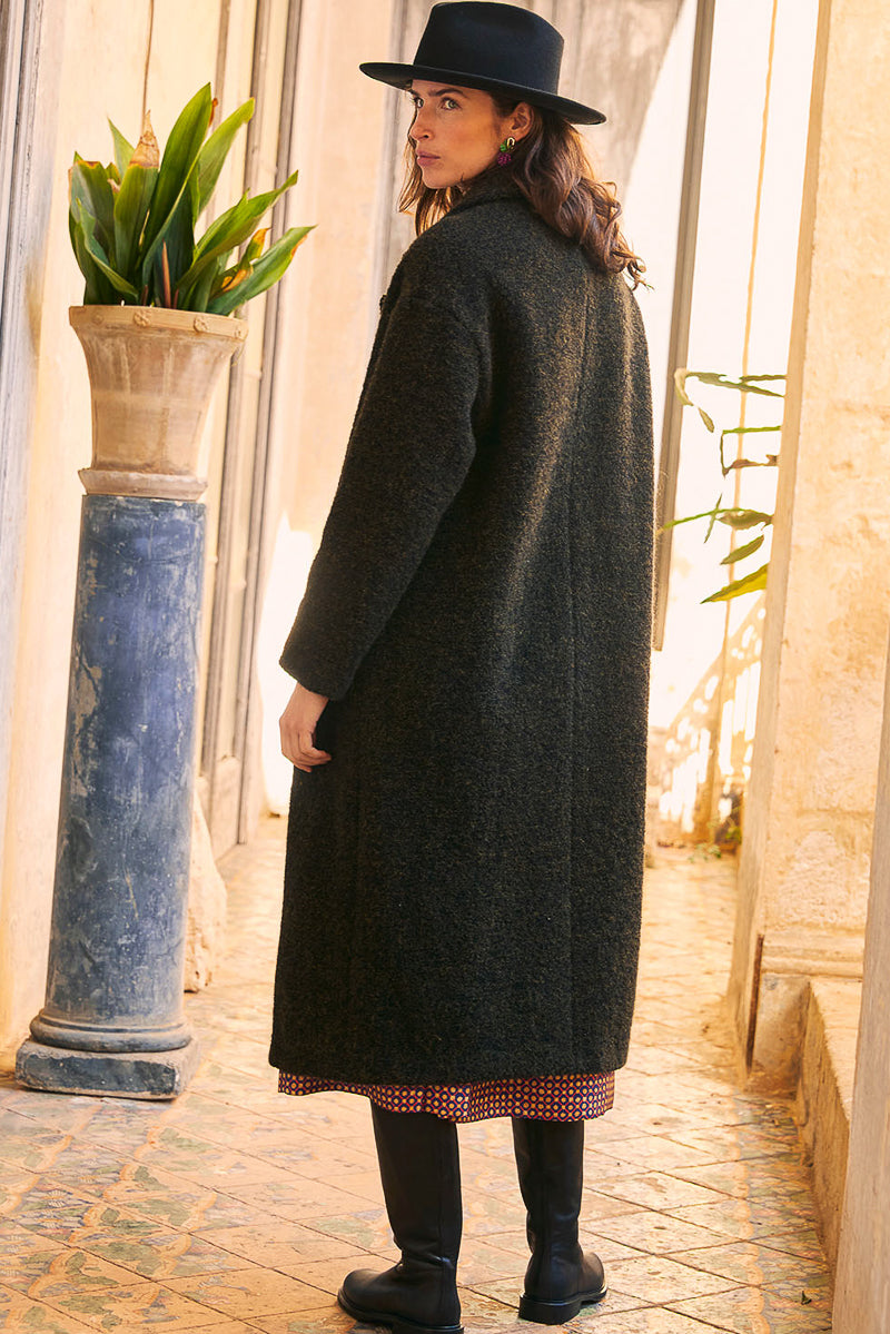 Fontainebleau Coat in Boucle Alpaca Wool