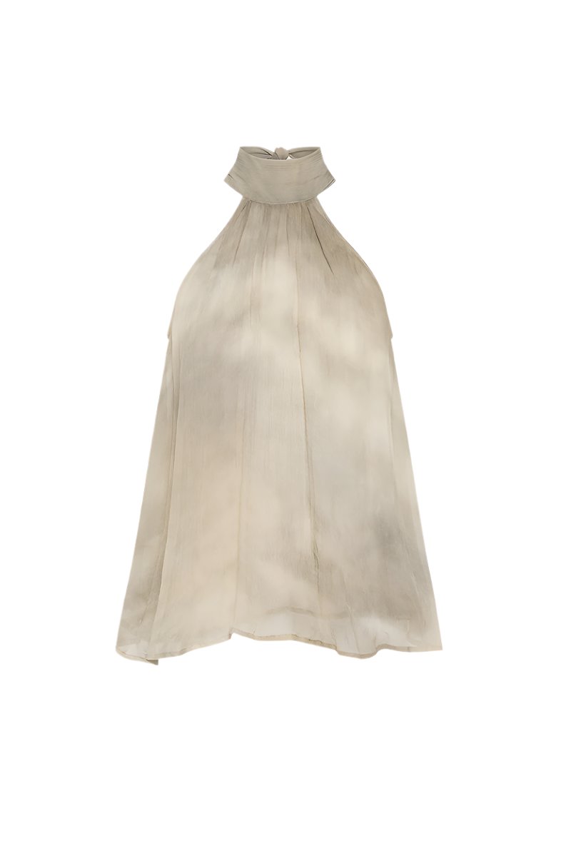 Andre Halter Top in Tie Dye Crepon