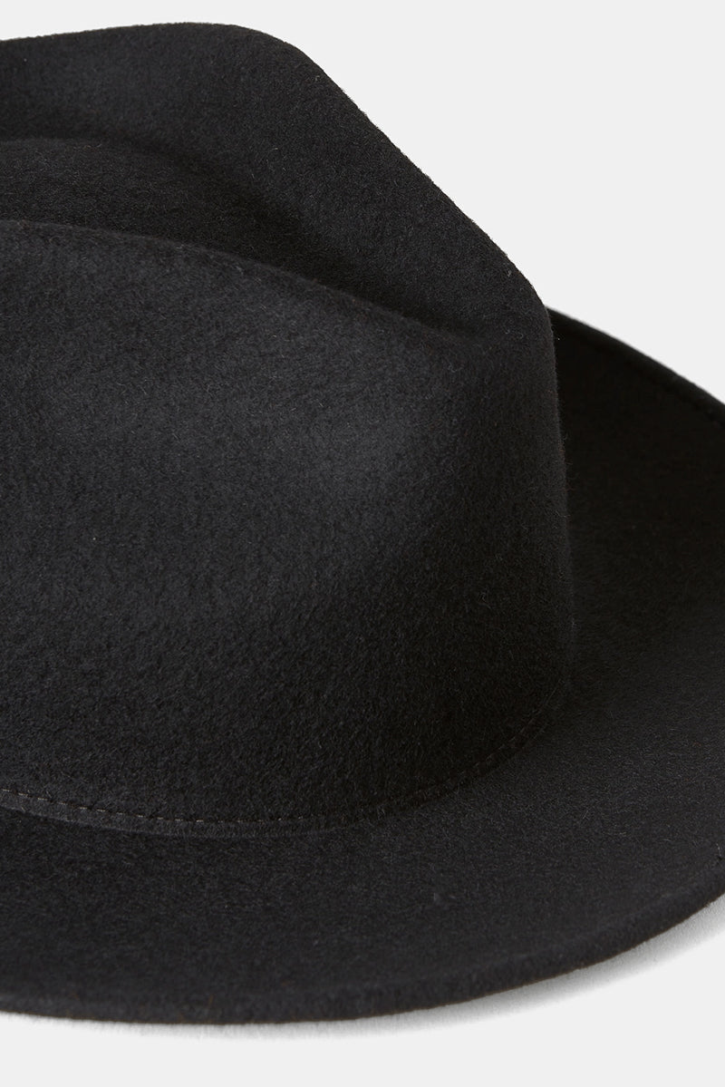 Sebastien Wide Brim Felt Hat in Black