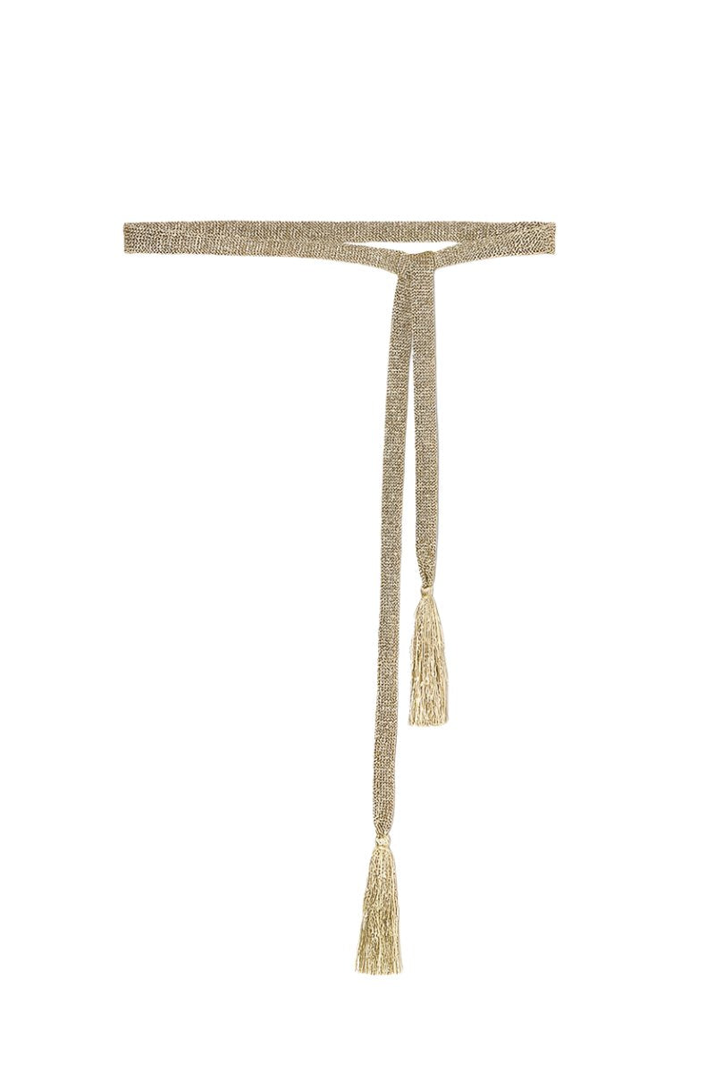Ontano Lurex Tassel Belt in Gold
