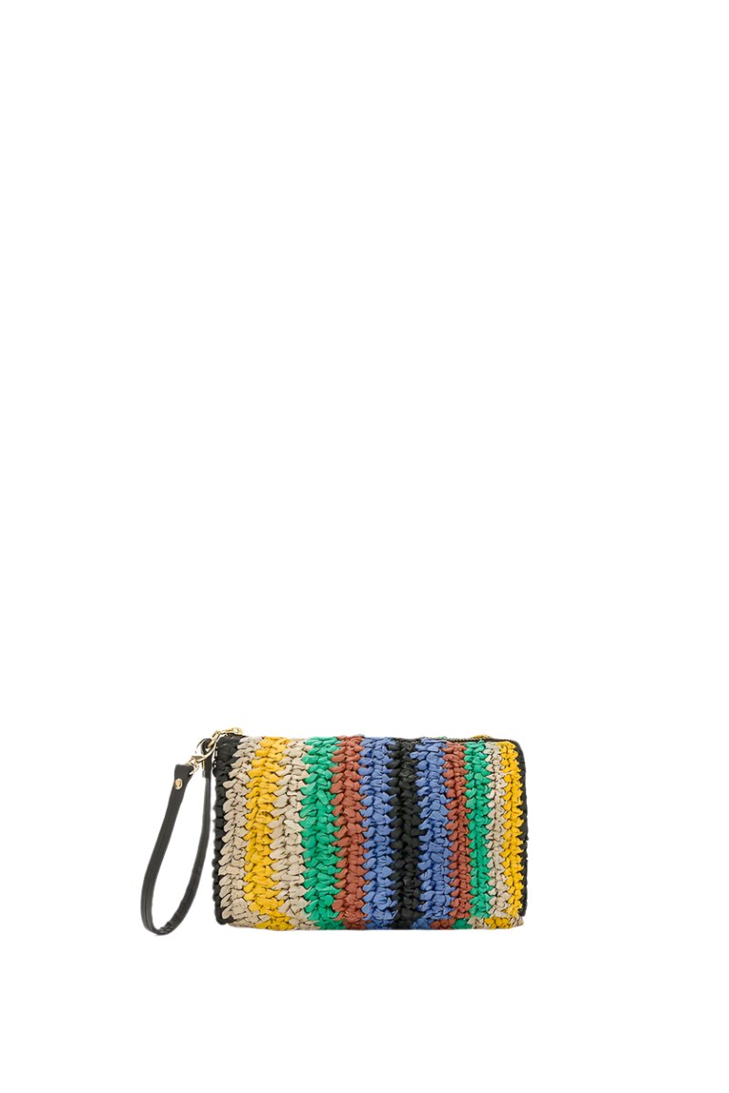 Yamir Striped Raffia Bag