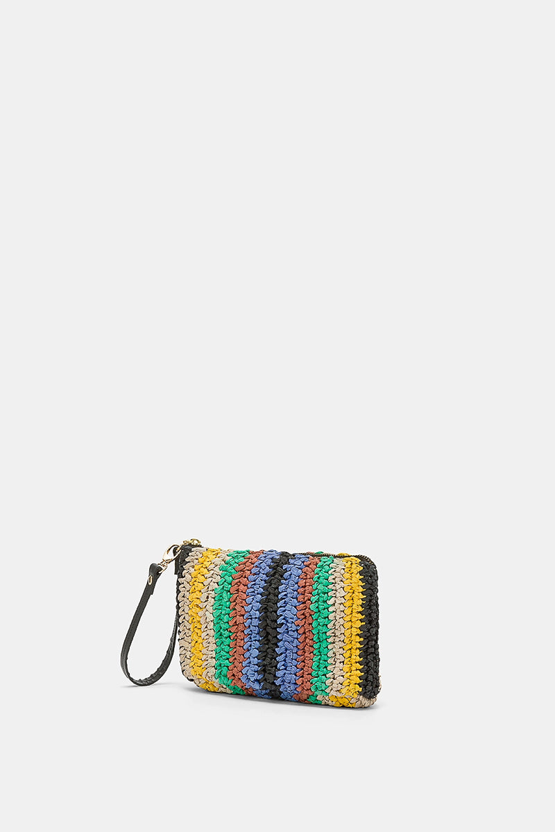 Yamir Striped Raffia Bag