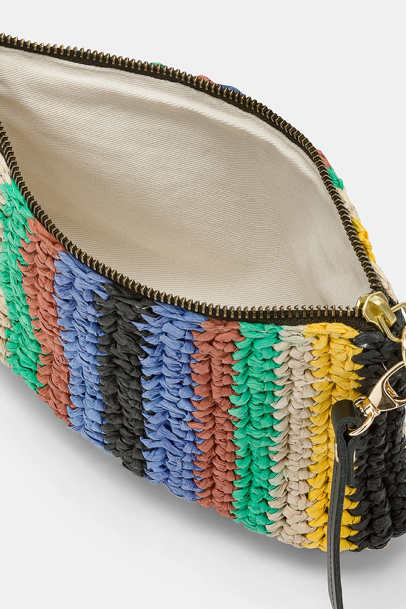Yamir Striped Raffia Bag