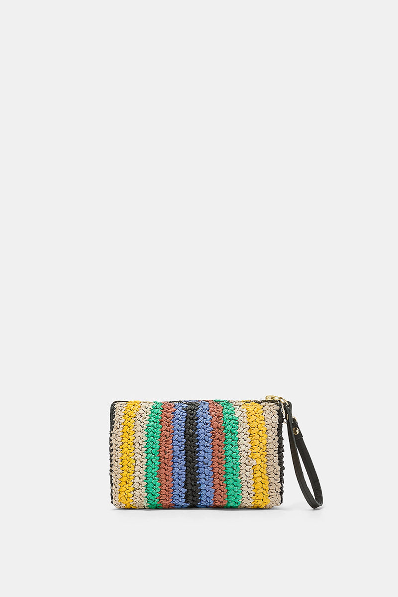 Yamir Striped Raffia Bag