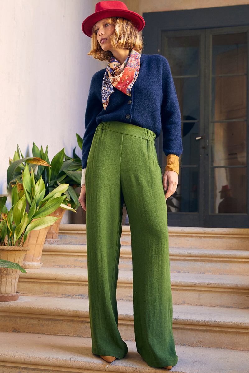 Baccarat Pant in Double Wool Viscose Gauze