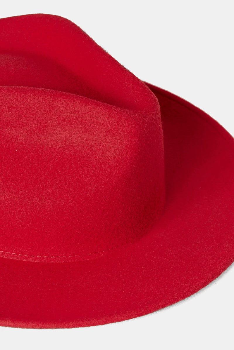 Sebastien Wide Brim Felt Hat in Red
