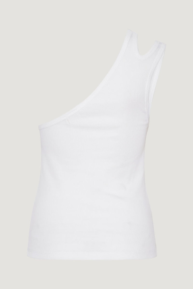 One Shoulder Rib Jersey Cut-Out Top