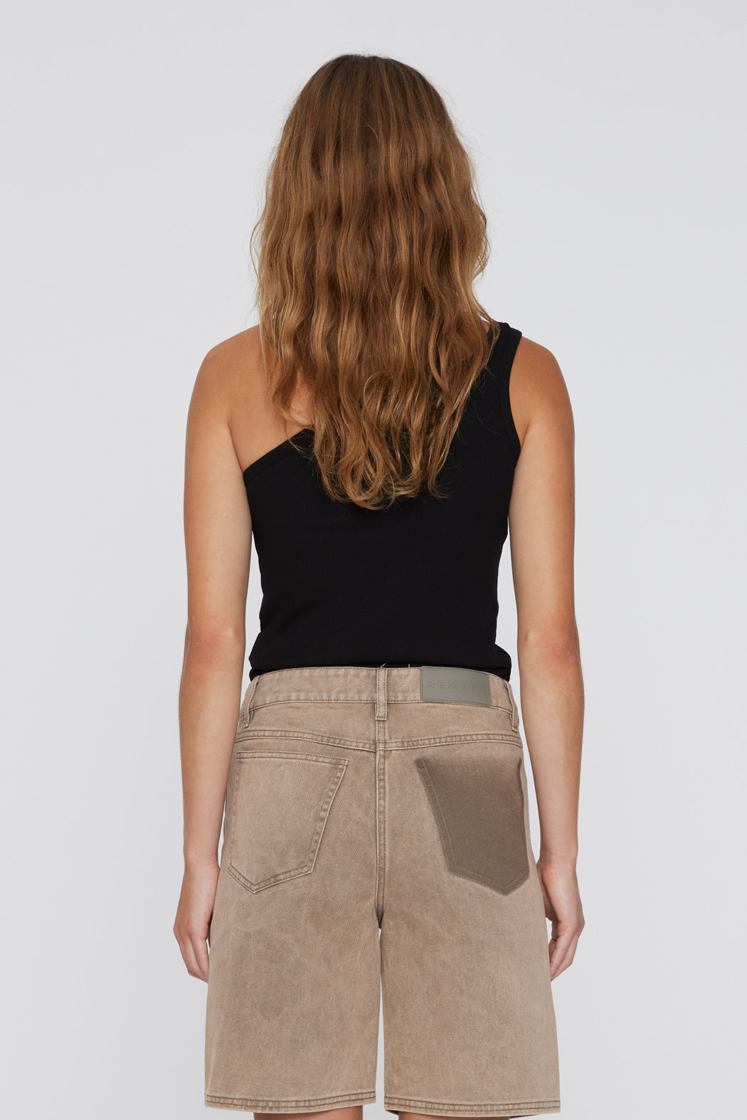 One Shoulder Rib Jersey Cut-Out Top