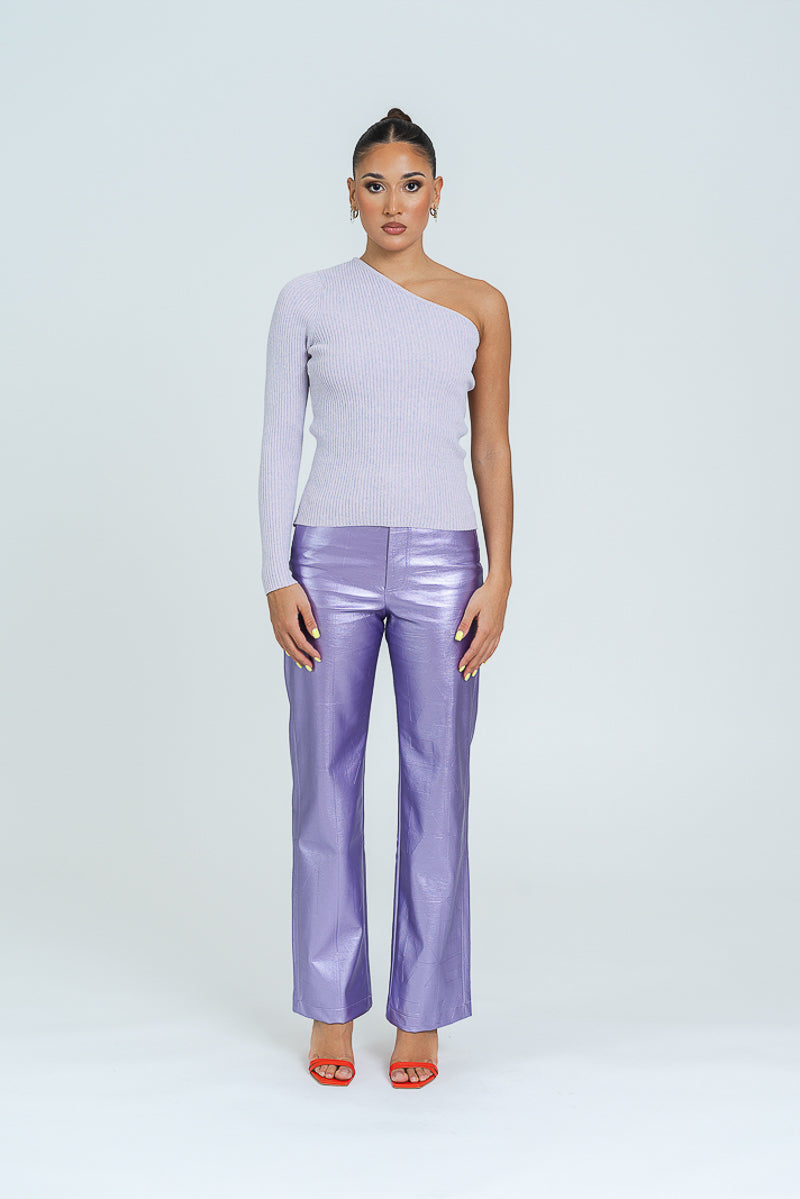 Firm Knit One-Sleeve T-Shirt