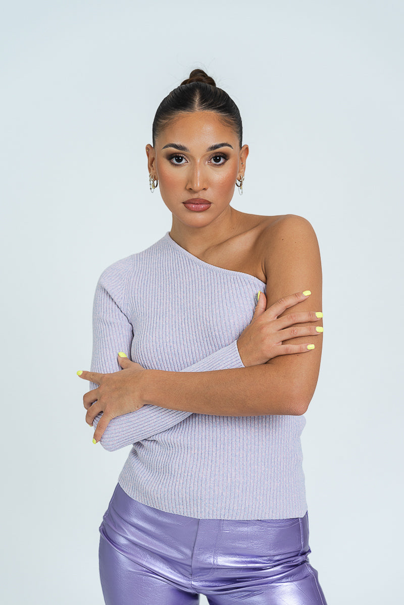Firm Knit One-Sleeve T-Shirt