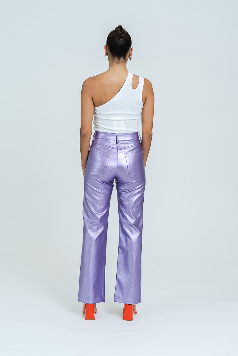 One Shoulder Rib Jersey Cut-Out Top