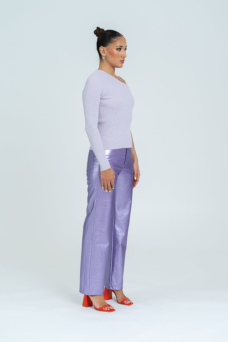 Firm Knit One-Sleeve T-Shirt