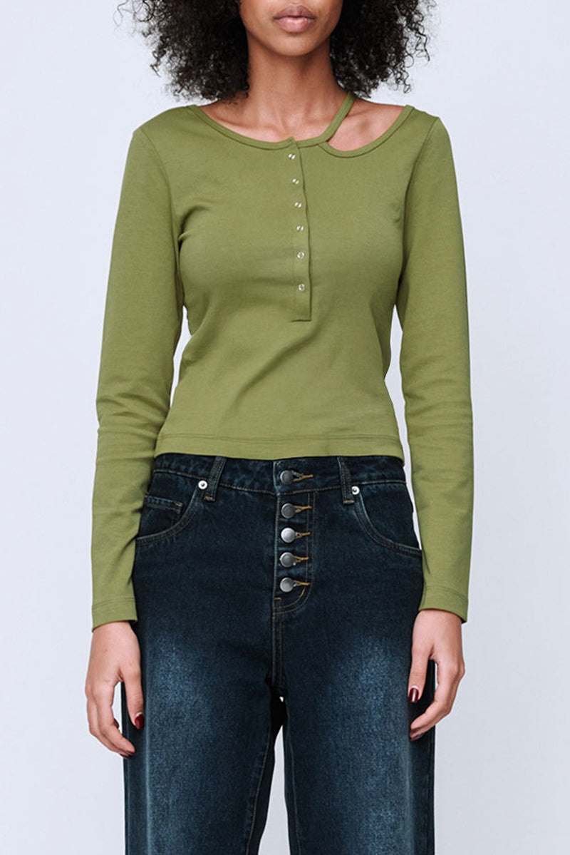 Loop Knit Top - Olive Green