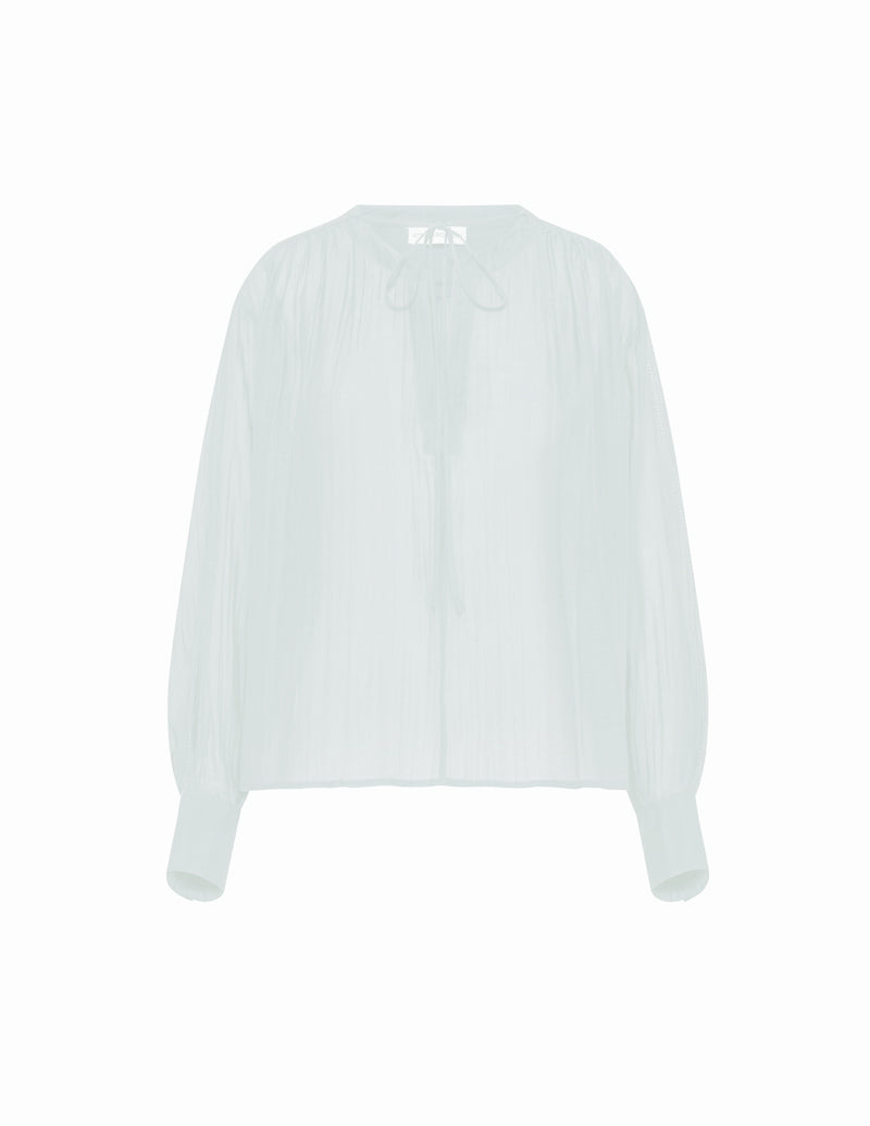 Gipsofila Cotton Silk Pussycat Blouse White