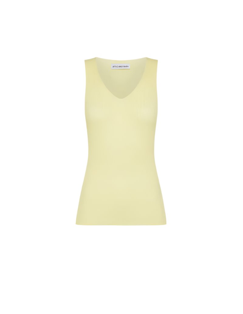 Silver Knitted Tank Lime