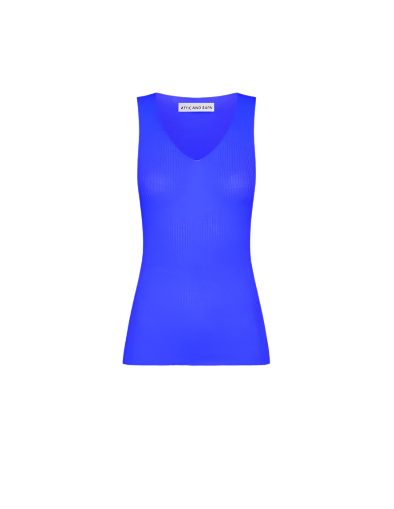 Silver Knitted Tank Blue