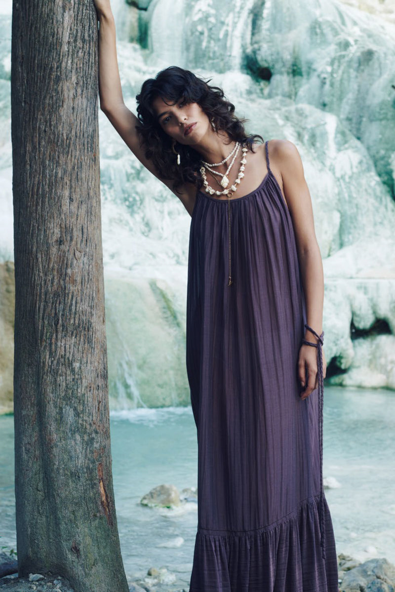 attic and barn silk dress ESSENIA | Attic & Barn Ranuncolo Silk Cotton Maxi Dress