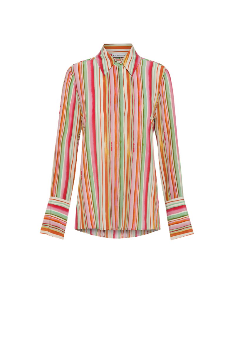 Helena Silk Striped Shirt