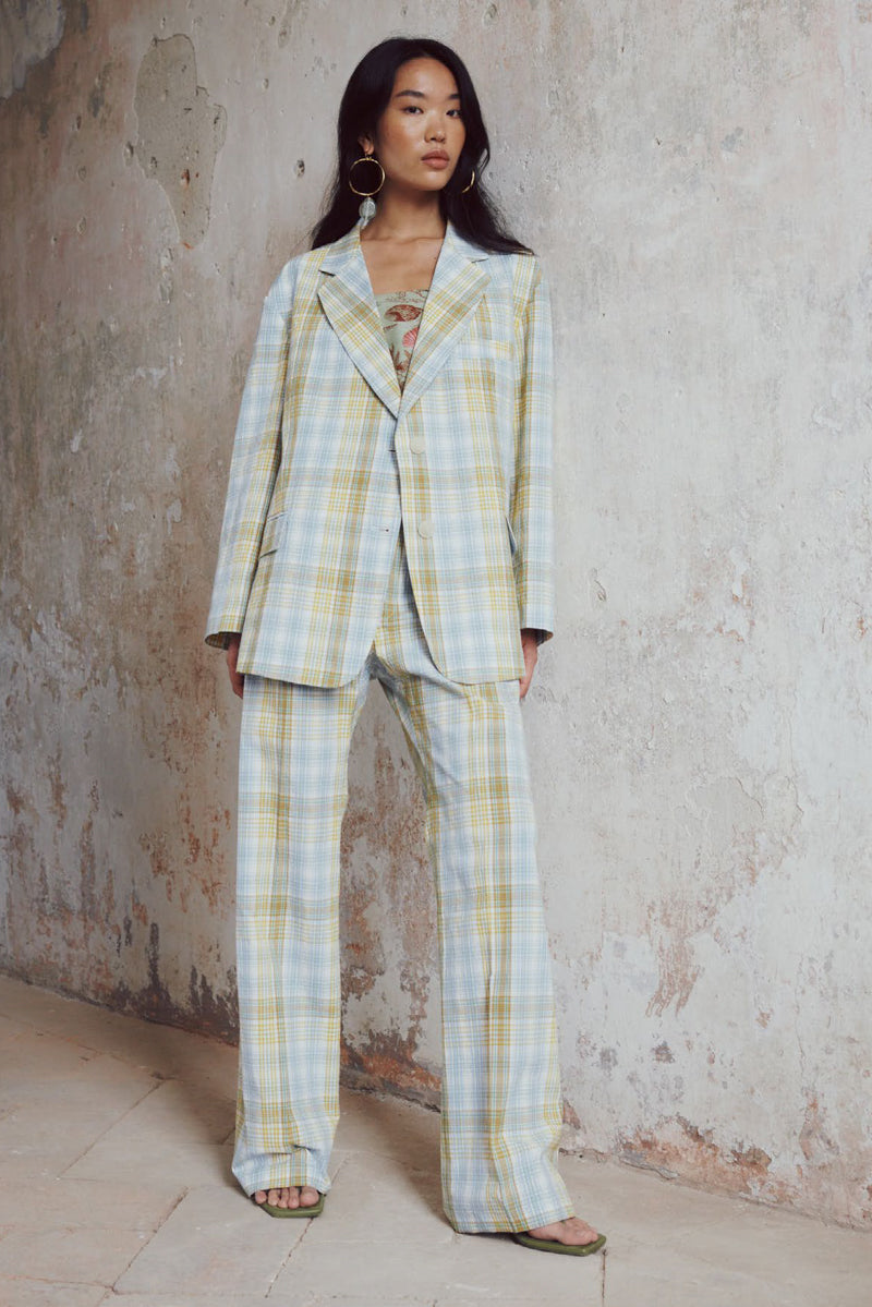 Jasmine Check Cotton Trousers