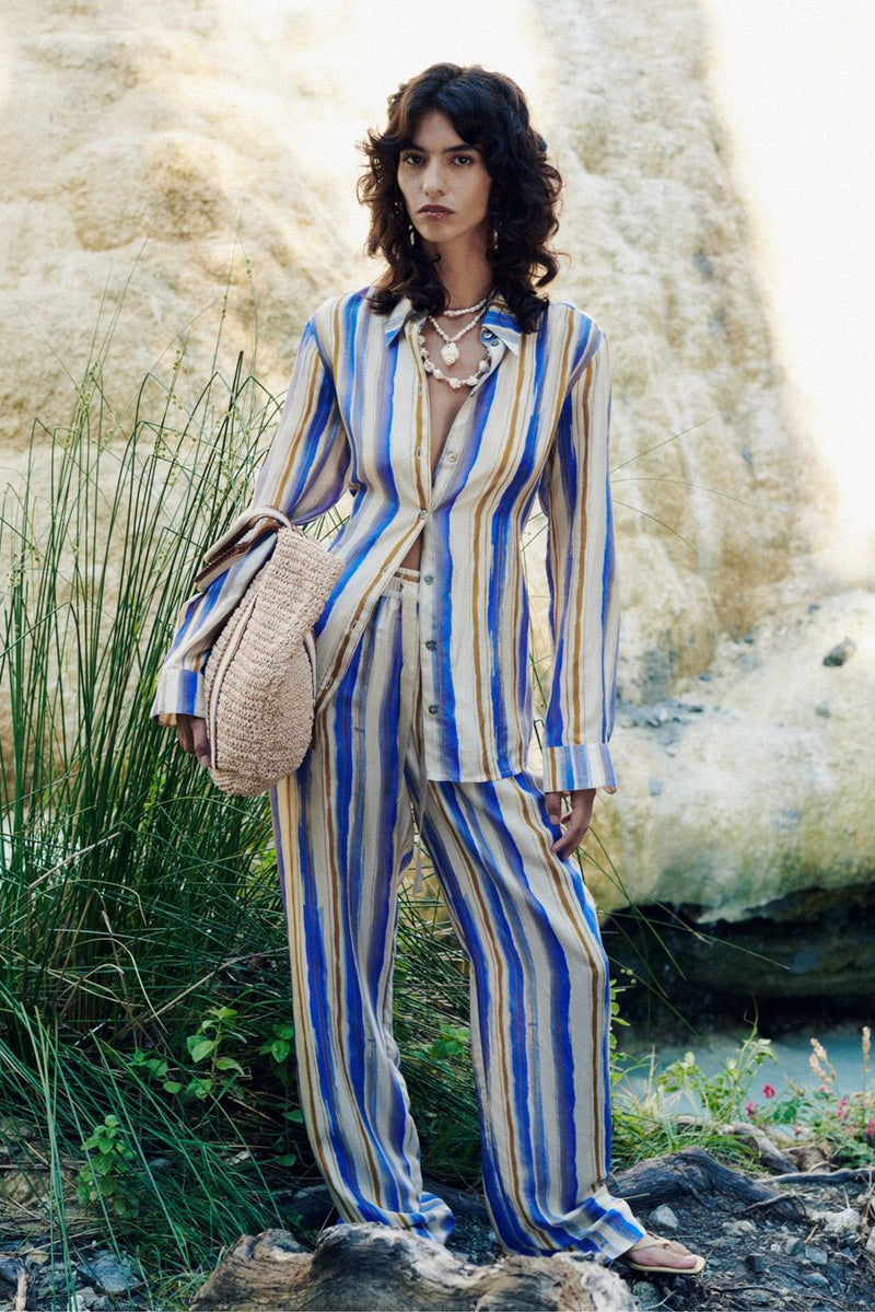 Boone Silk Striped Pant