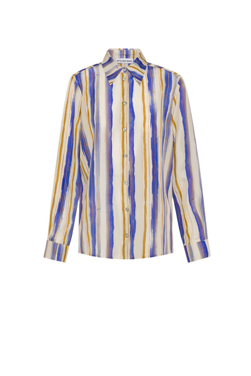 Clethra Silk Striped Shirt