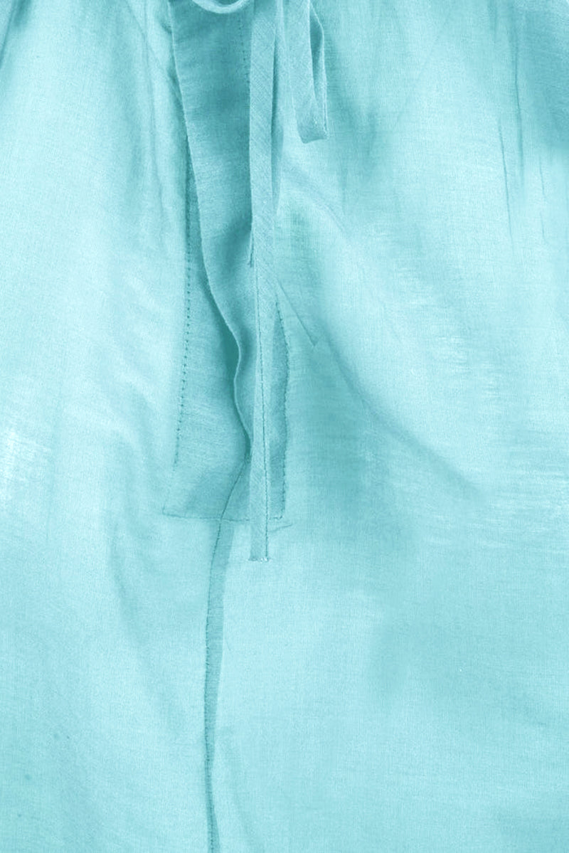Gipsofila Cotton Silk Pussycat Blouse Blue