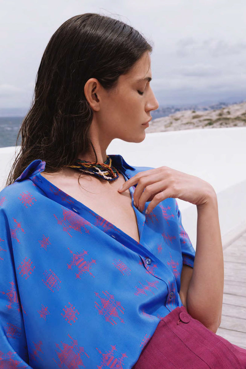 Brooklyn Printed Crepe Silk Shirt