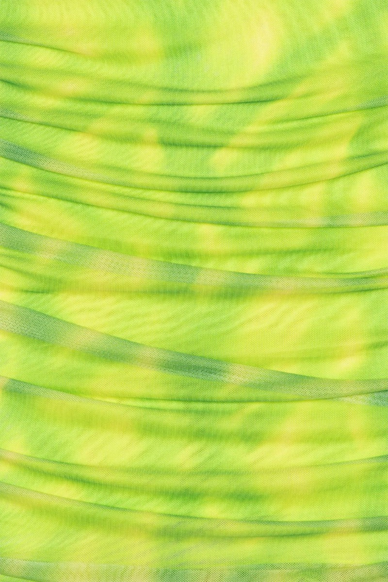 Mesh Twisted Wrap Crop Top