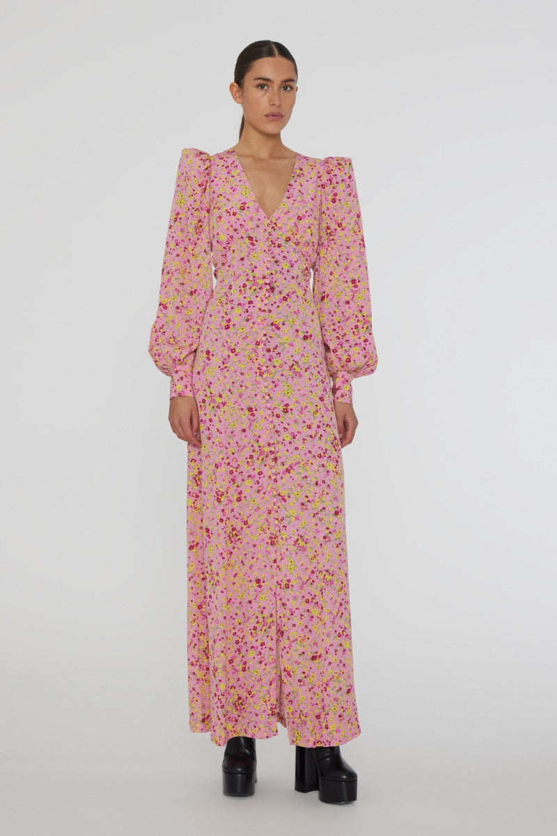 Jacquard V Neck Maxi Dress