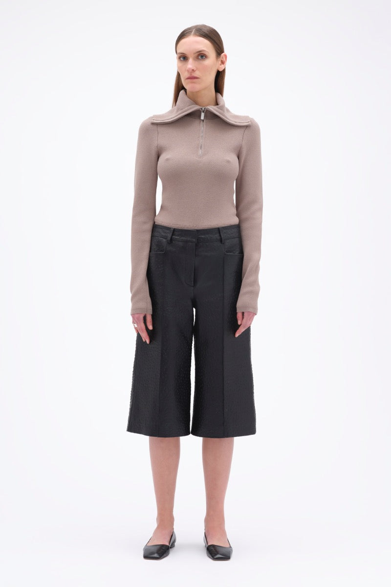Zipped Collar Knit