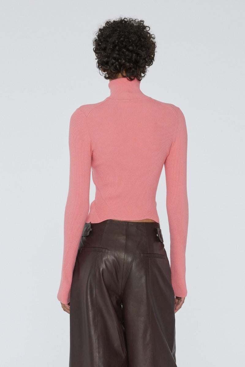 Dense Knit Cropped Turtleneck Top