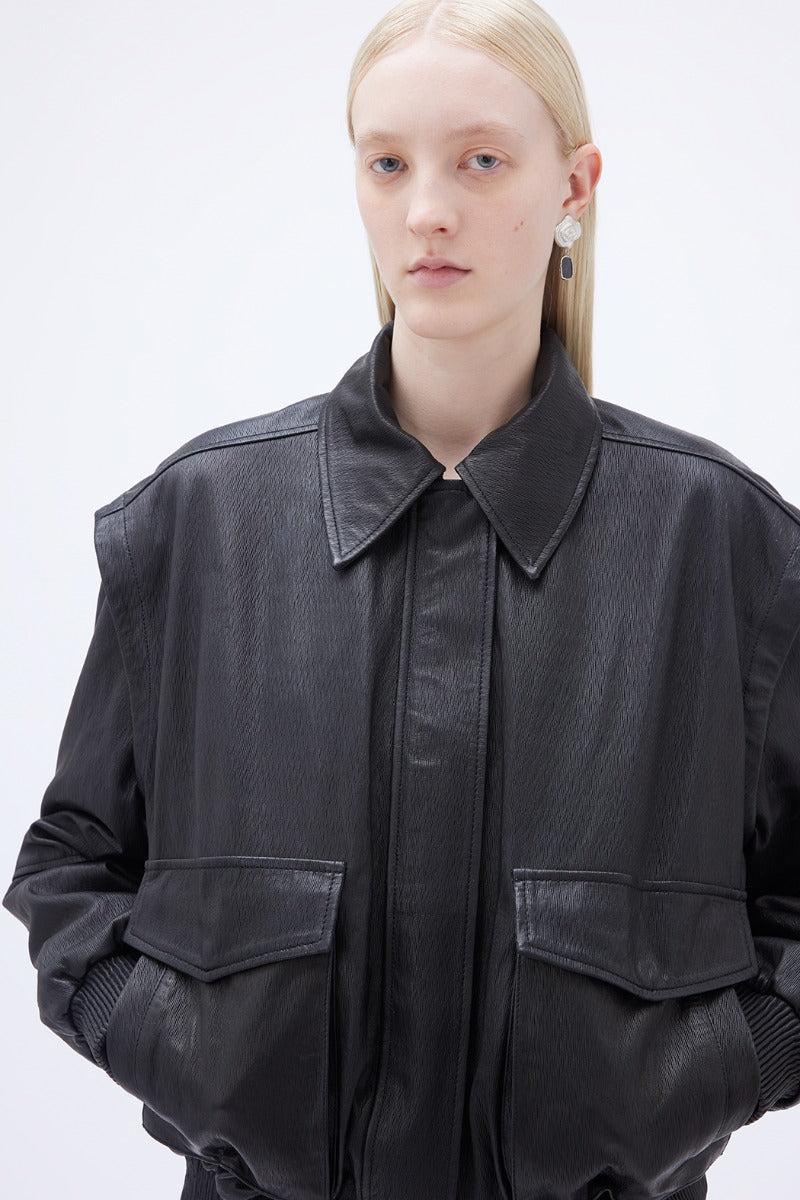 Leather Bomber Jacket