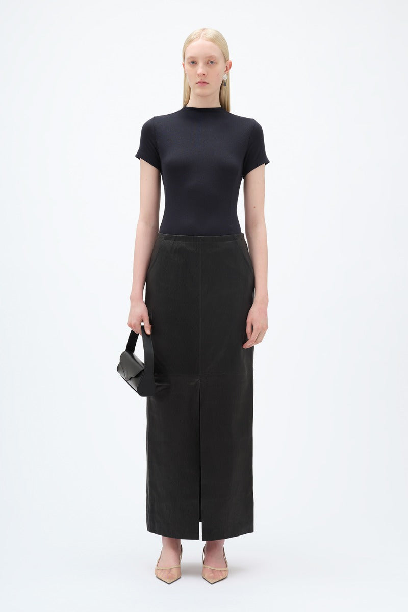 Midi Leather Skirt