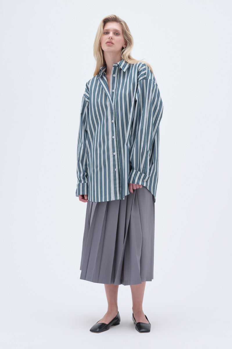 Oversized Striped Cotton Shirt