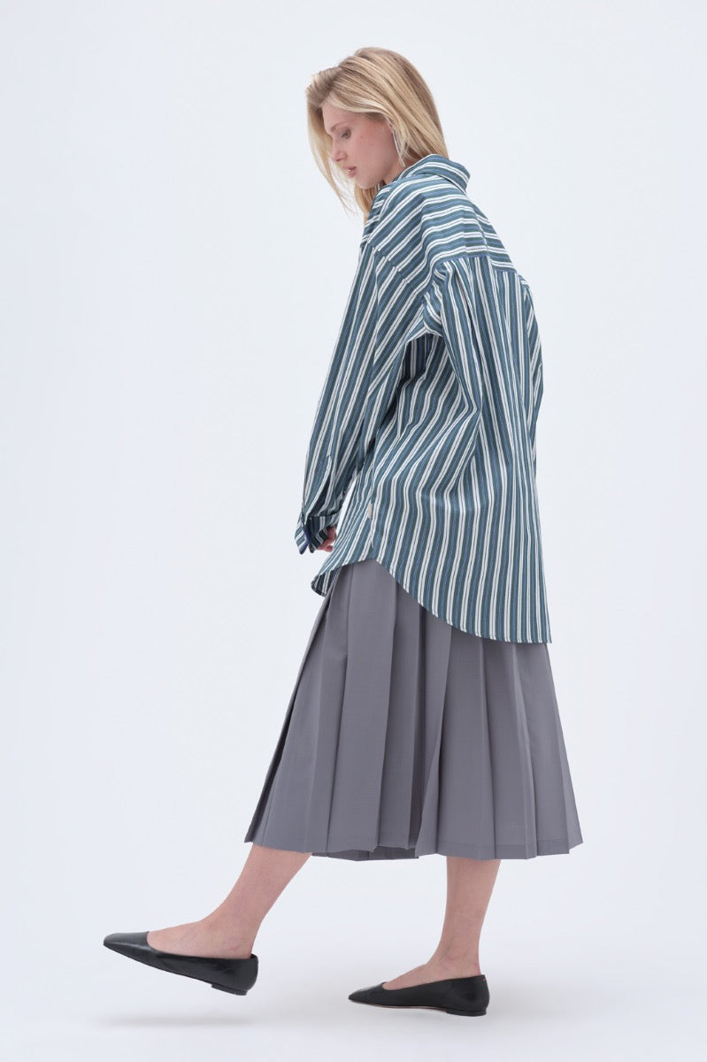 Oversized Striped Cotton Shirt